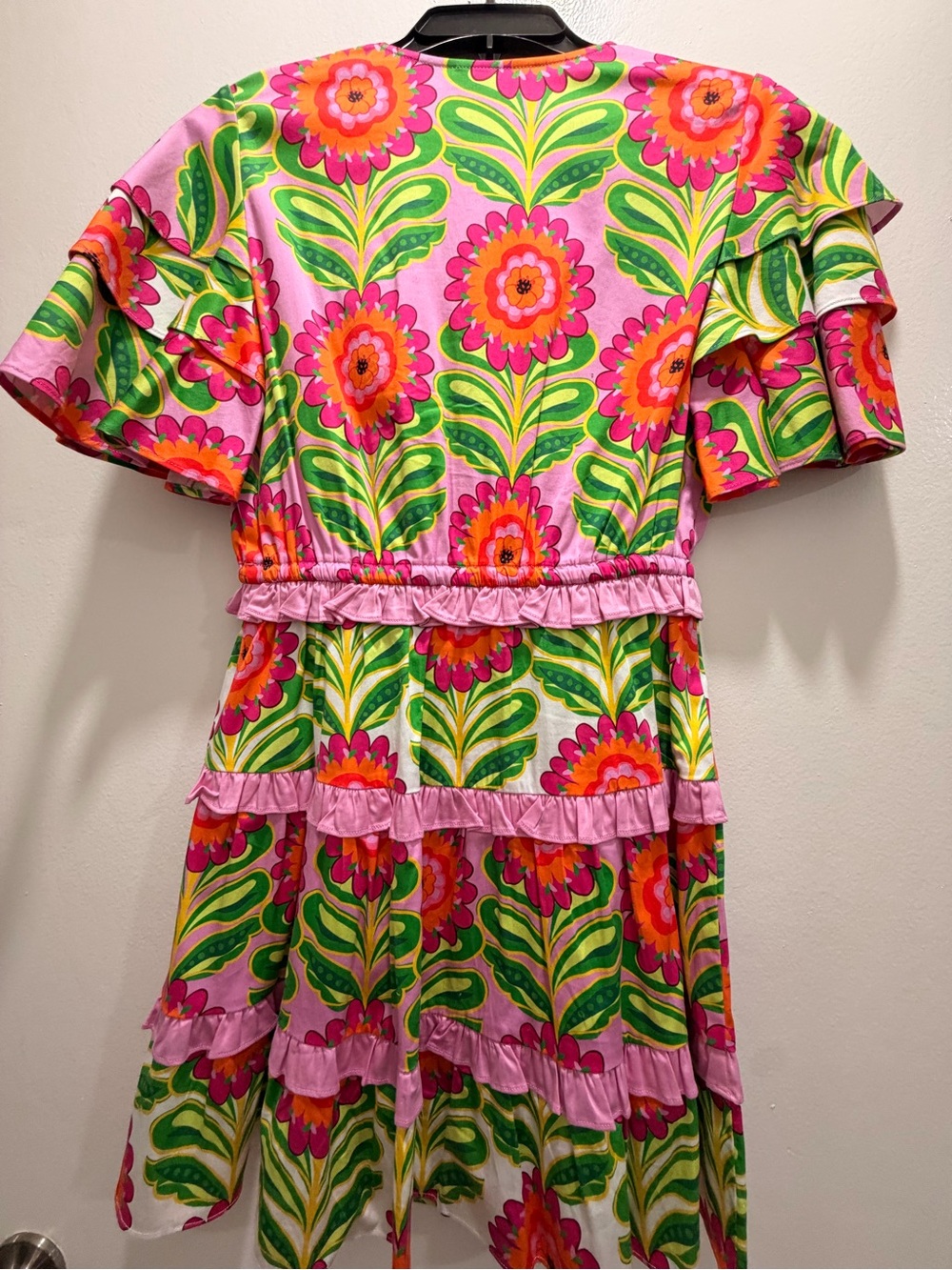 Pink Floral Ruffle Dress - Picture 3 of 4